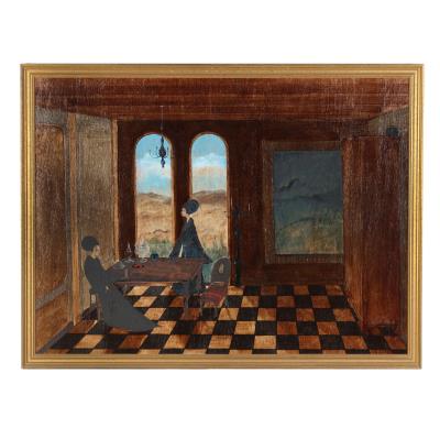 Sample artwork by Stephen White (Born 1939), known for textured painting, figures, faces, byzantine themes - View similar artists and auction records