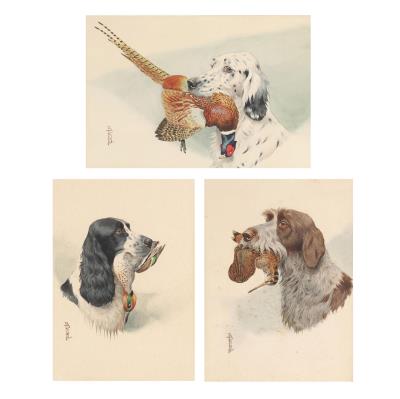 Three Portraits of Sporting Dogs by Boris Riab - Auction record, sale price, and art valuation. Compare with similar artists and explore comparable artworks.