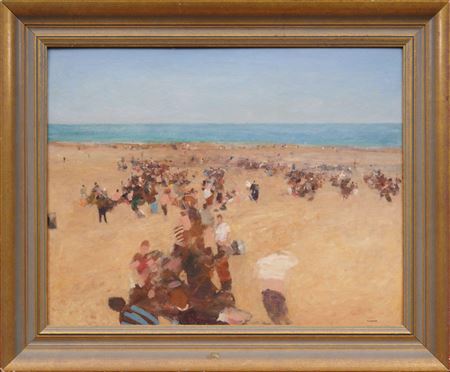 Beach Scene by John McQualter - Auction record, sale price, and art valuation. Compare with similar artists and explore comparable artworks.