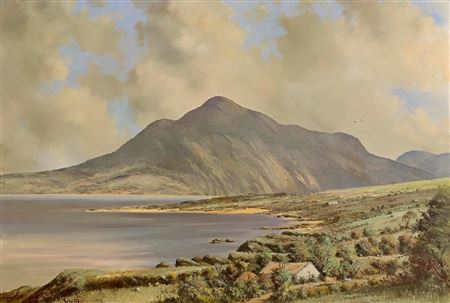 Mweelrea from Lettergesh Road, Connemara by David Anthony Overend - Auction record, sale price, and art valuation. Compare with similar artists and explore comparable artworks.