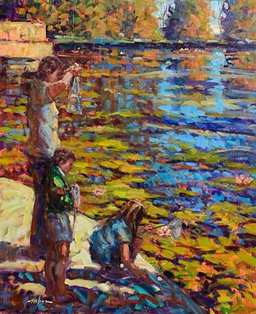 Sample artwork by Norman Teeling (Born 1944), known for plein air city views, interior and landscape painting, animation artist - View similar artists and auction records