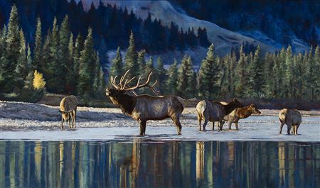 Sample artwork by Linda Besse (Born 1959), known for wildlife in landscape painting - View similar artists and auction records