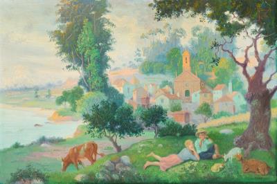 Sample artwork by Manuel Abelenda (1889 - 1957), known for landscape painting - View similar artists and auction records