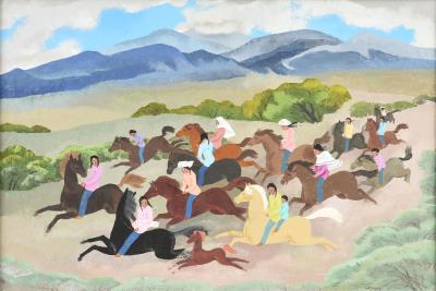 Sample artwork by Barbara (Cook) Latham (1896 - 1989), known for indian genre painting, graphics, illustration - View similar artists and auction records