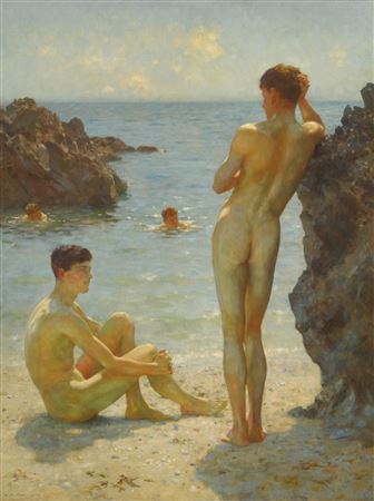 Lovers of the Sun by Henry Scott Tuke - Auction record, sale price, and art valuation. Compare with similar artists and explore comparable artworks.