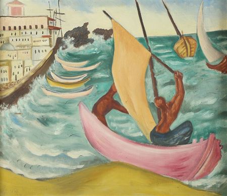 Sailors in Jaffa, 1927 by Israel Paldi - Auction record, sale price, and art valuation. Compare with similar artists and explore comparable artworks.
