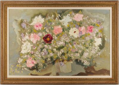 Still Life, Flower Bouquet by Sterling Strauser - Auction record, sale price, and art valuation. Compare with similar artists and explore comparable artworks.