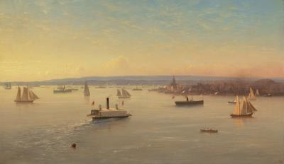 View of New York Harbor by John Williamson - Auction record, sale price, and art valuation. Compare with similar artists and explore comparable artworks.