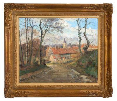 Village Road by Victor Fermeuse - Auction record, sale price, and art valuation. Compare with similar artists and explore comparable artworks.