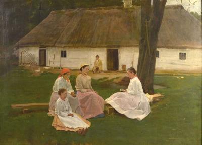 Balkan traditional costume group by Antoni Piotrowski - Auction record, sale price, and art valuation. Compare with similar artists and explore comparable artworks.