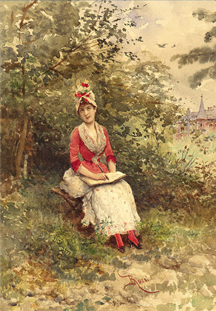 Pretty Woman in a Red & White Dress - Image 1 of 3