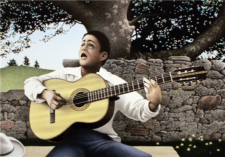 Country Singer (Hand-colored lithograph)