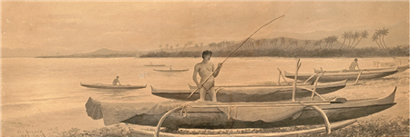 Canoes on Waikiki Beach