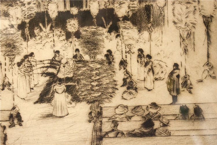 ‘Lying in State of Prince Kuhio’ by Huc Mazelet Luquiens, 1922 - Image 3 of 4