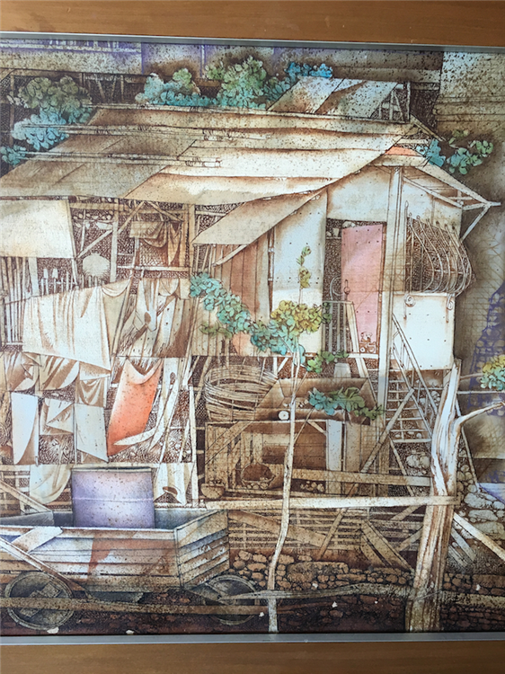 Large Village Scene with Figures Oil Painting - Image 3 of 4