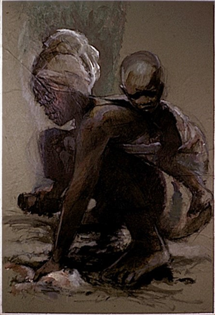 Mother Reaching With Child