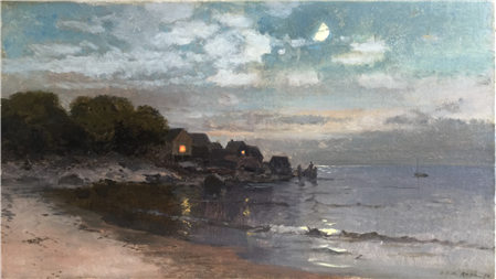"Moonrise over the Fish Houses"