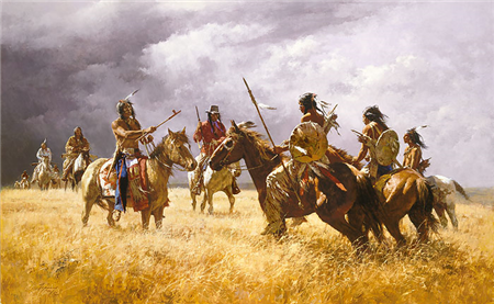 Coffee Coolers Meet The Hostiles by Howard Terpning - Speical Museum Edition on Canvas