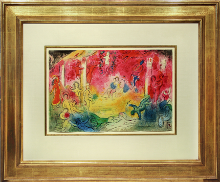 Marc Chagall (1887 - 1985), "Daphnis and Chloe: Temple et Histoire de Bacchus", lithograph, (Mourlot 346), 1961