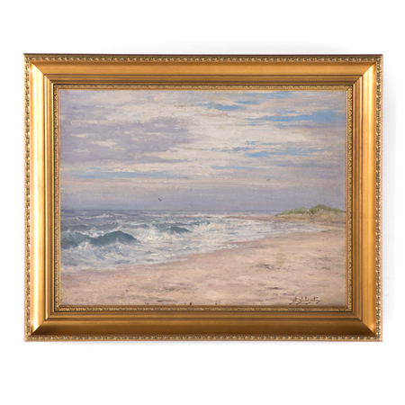 Lot 1600: Edward S. Holloway "Crashing Waves," oil on canvas.