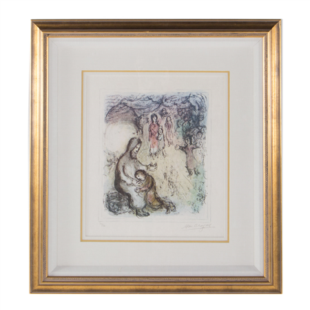 Lot 1605: Marc Chagall "Le Benediction de Jacob," lithograph.