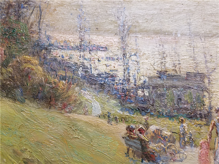 "Riverside Park" Oil on Board by Paul Sawyier - Image 2 of 2