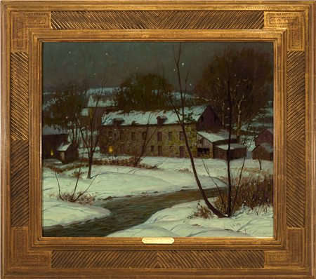 George W. Sotter (1879-1953)
"Spring Valley Mill", circa 1935
Oil on Masonite, 22" x 26"