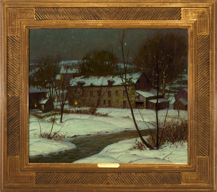George W. Sotter (1879-1953)
"Spring Valley Mill", circa 1935
Oil on Masonite, 22" x 26"