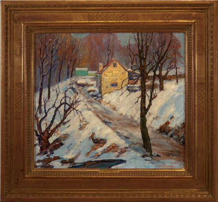 Fern I. Coppedge (1883-1951)
Lamplighter's Cottage, c. 1928
Oil on canvas, 18" x 20"