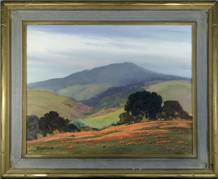 California Landscape with Oaks and Poppies