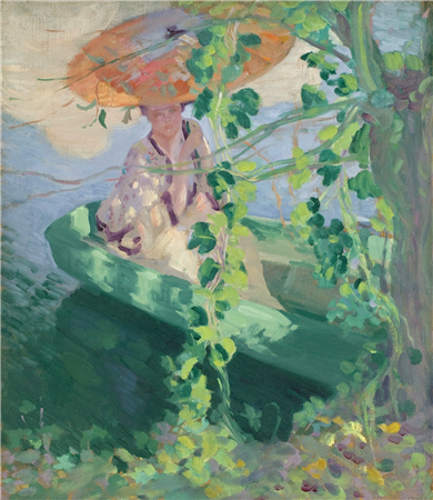 Lawton Parker
On the River Epte, ca. 1914
Oil on canvas
25 3/4 x 22 1/4 inches
Signed lower right: Parker