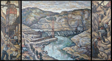 Grand Coulee Dam Construction Triptych - Image 1 of 4