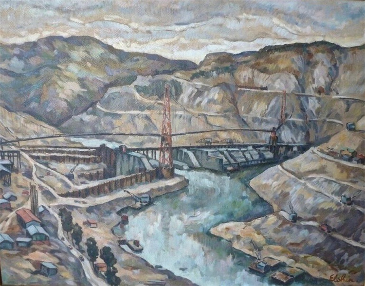 Grand Coulee Dam Construction Triptych - Image 3 of 4