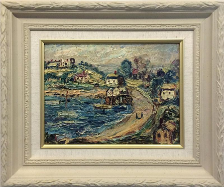 Untitled (Village Scene Ellsworth, Maine)