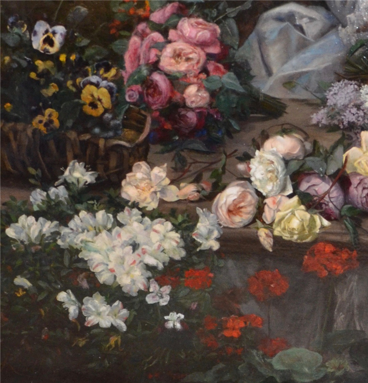 A Beautiful Woman Arranging a Bouquet of Flowers - Image 3 of 4