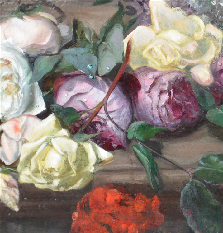 A Beautiful Woman Arranging a Bouquet of Flowers - Image 4 of 4