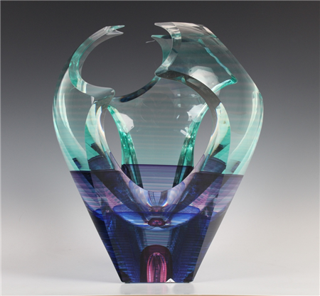 Michael David & Kit Karbler Studio Art Glass Vase - Image 1 of 4