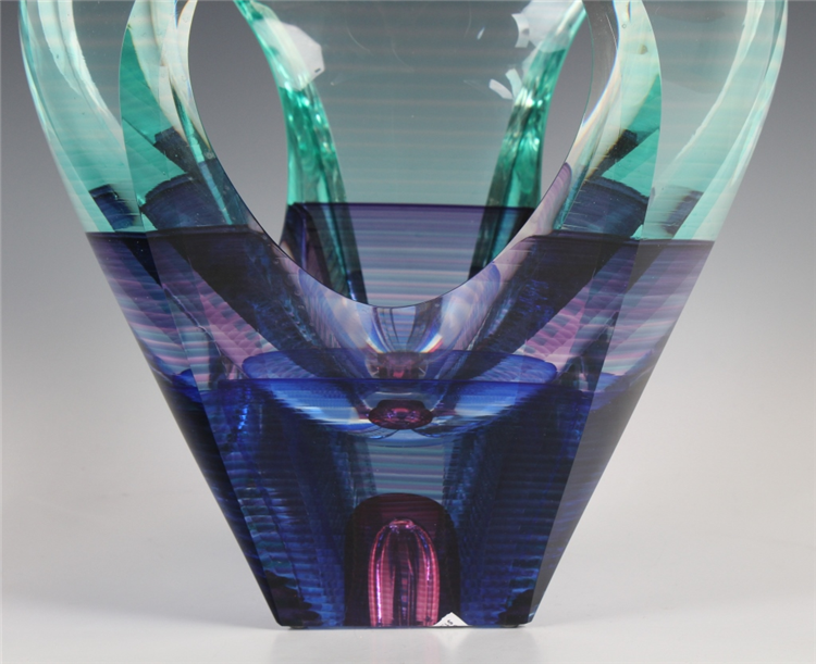 Michael David & Kit Karbler Studio Art Glass Vase - Image 3 of 4