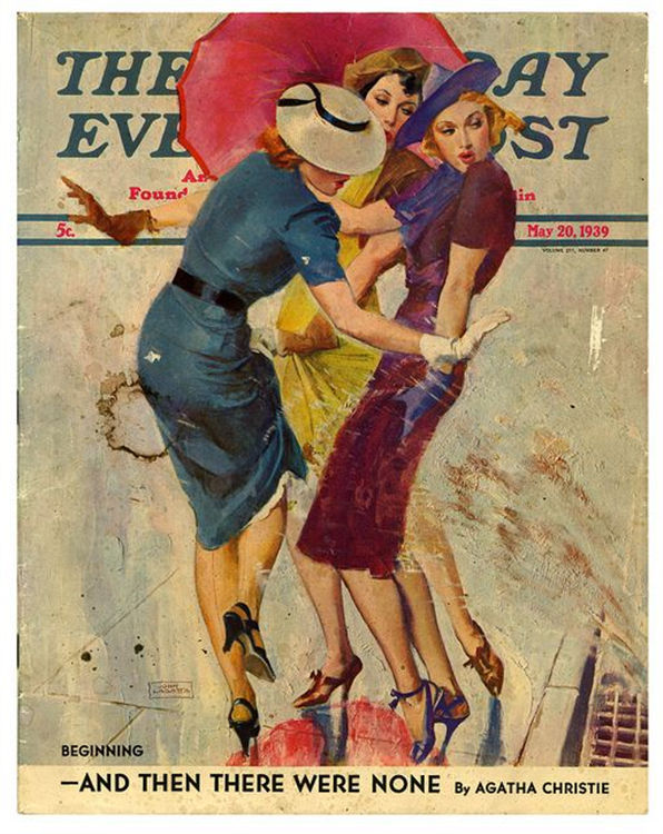 Woman on Rainy Day, Saturday Evening Post Cover 1939 - Image 3 of 3