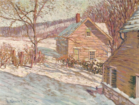 Snow Scene with Houses - Image 1 of 2