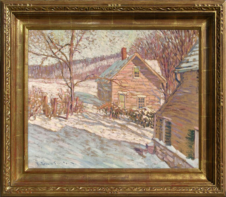 Snow Scene with Houses - Image 2 of 2