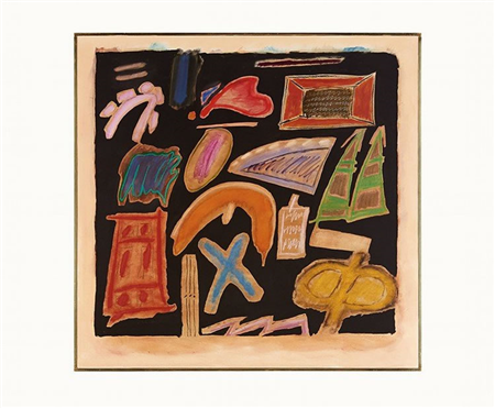 Ida Kohlmeyer (1912-1997)
"Synthesis #40," 1982, mixed media on canvas, 45 1/2 x 46 1/2 in.