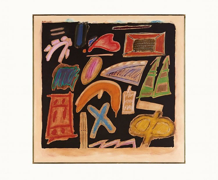 Ida Kohlmeyer (1912-1997)
"Synthesis #40," 1982, mixed media on canvas, 45 1/2 x 46 1/2 in.