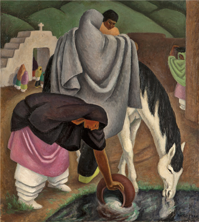 Ann Katherine Skeele (1896-1963 Monrovia, CA)
"Pueblo life, Taos"
World Record: Sold: $45,000