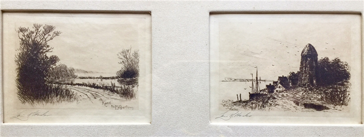 Martha's Vineyard pair of early etchings - Image 3 of 3