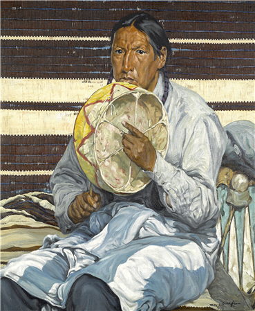 Walter Ufer (American, 1876-1936)
Indian Entertainer
oil on canvas
30 x 25in
Sold for $1,025,000 (inc. premium)