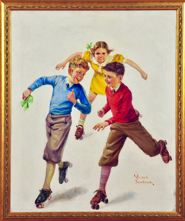 Three Children Skating - Image 2 of 2