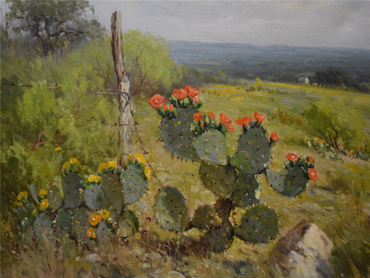 "Prickly Pear in Bloom" Cactus - Image 2 of 3