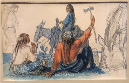 Indian Woman on a Saddled Mule