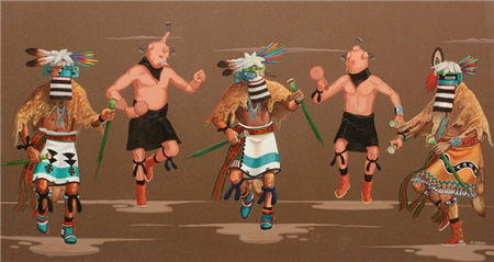 Mudheads and Bearded Kachinas in Motion - Image 1 of 4